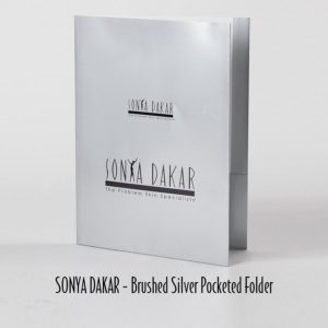 10-13 - Sonya Dakar Brushed Silver Pocketed Folder